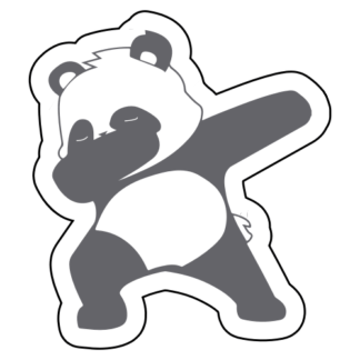 Dabbing Panda Sticker (Grey)